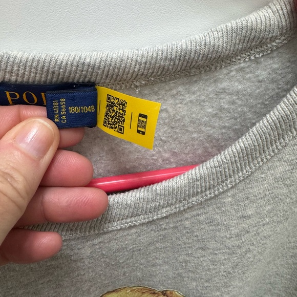 Ralph Lauren Gray Polo Denim Bear Sweatshirt - Picture 3 of 8